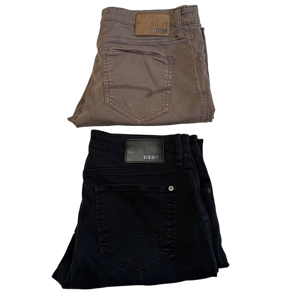 Lot 2 Mavi Matt Relaxed Straight Leg Pants Men Fits 33/31 Brown Stretch M00337